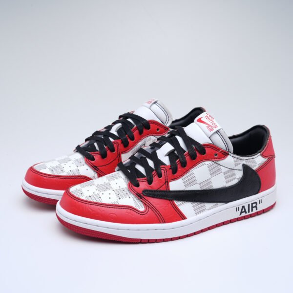 Air Jordan 1low LV og Chicago Match with a checkerboard - Image 5
