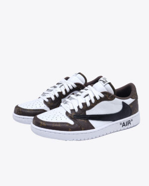 Air Jordan 1low LV og Brown old flower panels-2