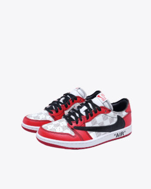 Off-White X Travis Scott X Air Jordan 1 Low WhiteRed-2