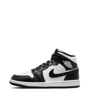 Jordan 1 Mid Women White/Black-Panda Mid